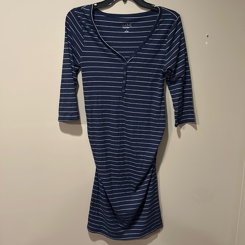 Three Quarters Length Henley Maternity Dress